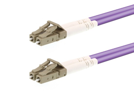 Picture of 1m Multimode Duplex OM4 Fiber Optic Patch Cable (50/125) - LC to LC