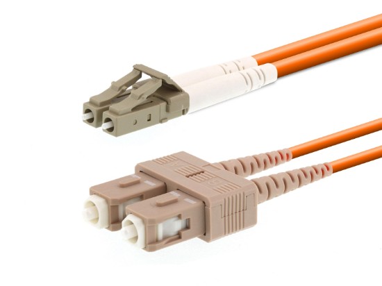 Picture of 2m Multimode Duplex Fiber Optic Patch Cable (62.5/125) - LC to SC