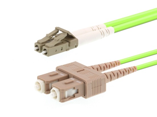 Picture of 1m OM5 Wideband Multimode Duplex Fiber Optic Patch Cable (50/125) - LC to SC