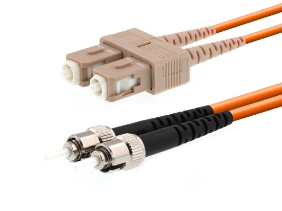 Picture of 1m Multimode Duplex Fiber Optic Patch Cable (62.5/125) - ST to SC