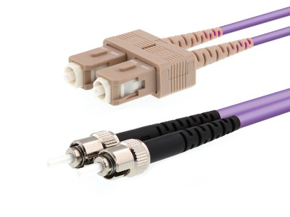 Picture of 1m Multimode Duplex OM4 Fiber Optic Patch Cable (50/125) - SC to ST