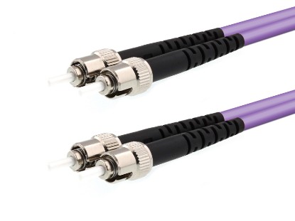 Picture of 1m Multimode Duplex OM4 Fiber Optic Patch Cable (50/125) - ST to ST