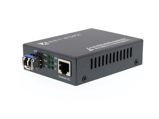 Picture of Gigabit Fiber Media Converter - 1000Base-LX, LC Multimode, 550m, 1310nm, PoE