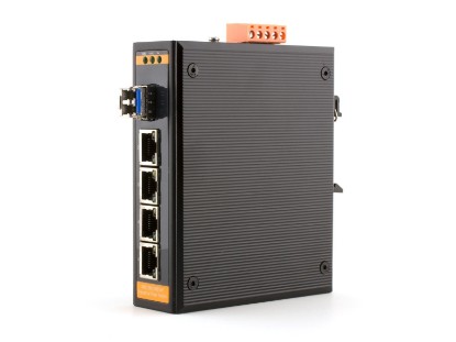 Picture of Industrial Gigabit Fiber Media Converter - 1000Base-LX, LC Multimode, 2Km, 1310nm, 4 Port