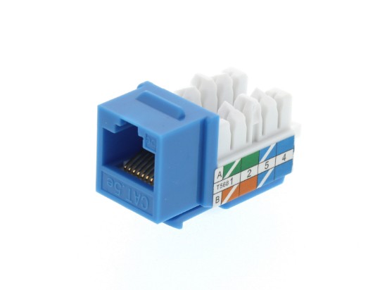 Picture of CAT5e Keystone Jack 90 Degree 110 UTP - Blue