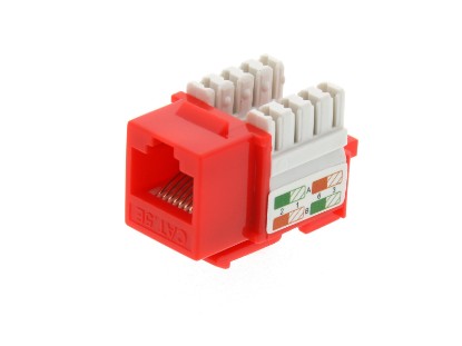 Picture of CAT5e Keystone Jack 90 Degree 110 UTP - Red