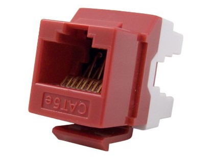 Picture of CAT5e Keystone Jack 180 Degree 110 UTP - Red