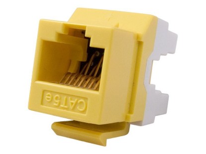 Picture of CAT5e Keystone Jack 180 Degree 110 UTP - Yellow