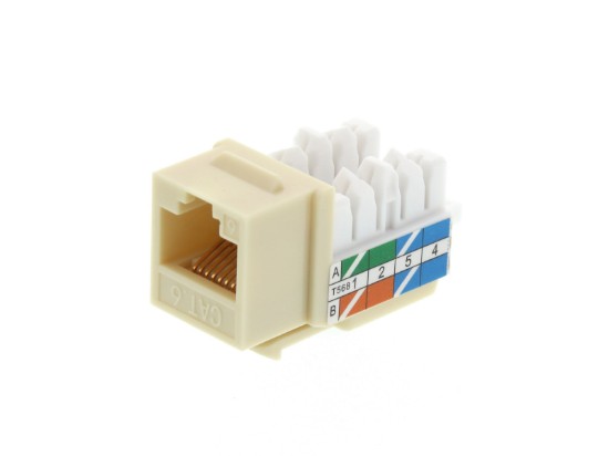 Picture of CAT6 Keystone Jack 90 Degree 110 UTP - Ivory