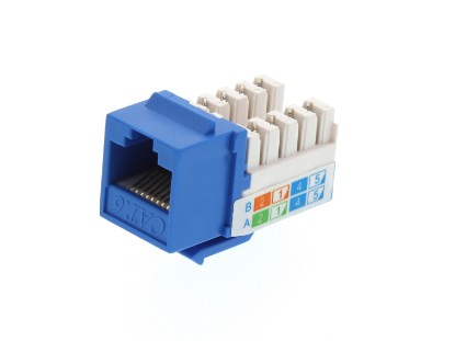 Picture of CAT6 SpeedTerm Keystone Jack 90 Degree 110 UTP - Blue