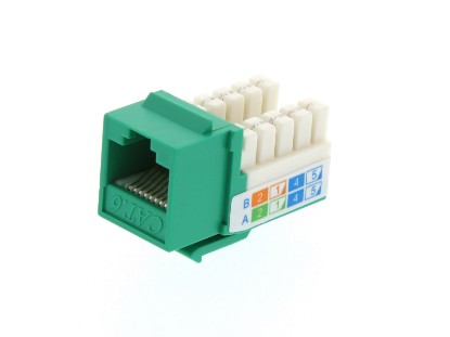 Picture of CAT6 SpeedTerm Keystone Jack 90 Degree 110 UTP - Green