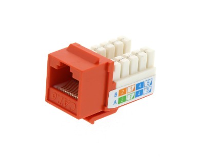 Picture of CAT6 SpeedTerm Keystone Jack 90 Degree 110 UTP - Orange