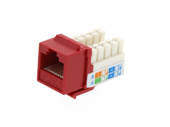 Picture of CAT6 SpeedTerm Keystone Jack 90 Degree 110 UTP - Red