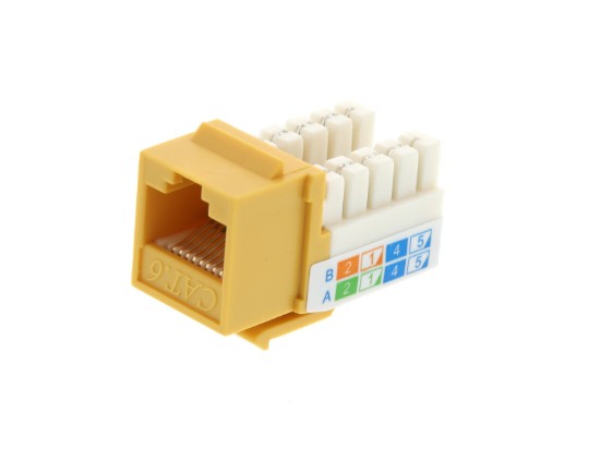 Picture of CAT6 SpeedTerm Keystone Jack 90 Degree 110 UTP - Yellow