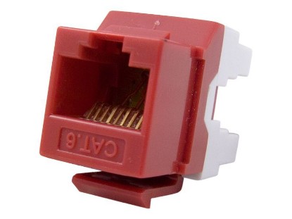 Picture of CAT6 Keystone Jack 180 Degree 110 UTP - Red