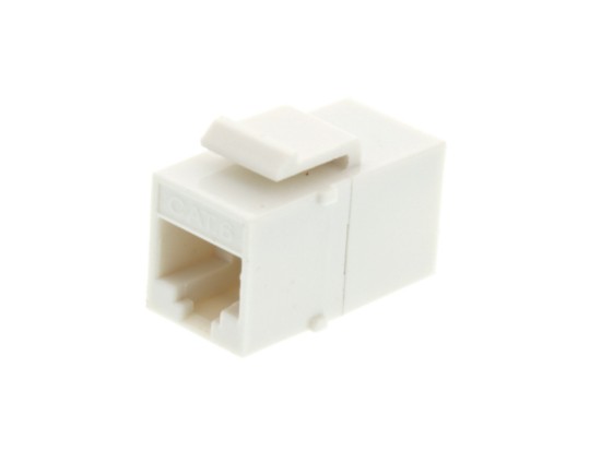 Picture of RJ45 Cat6 Keystone Jack - Pass Through Panel Mount - White