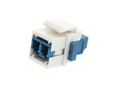 Picture of Fiber Optic Keystone Coupler - LC to LC Singlemode Duplex - White