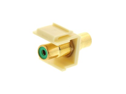 Picture of Feed Through Keystone Jack - RCA (Component / Composite) - Ivory - Color Coded Green