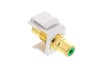 Picture of Feed Through Keystone Jack - RCA (Component / Composite) - White - Color Coded Green