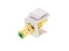 Picture of Feed Through Keystone Jack - RCA (Component / Composite) - White - Color Coded Green