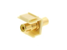 Picture of Feed Through Keystone Jack - RCA (Component / Composite) - Ivory - Color Coded Yellow