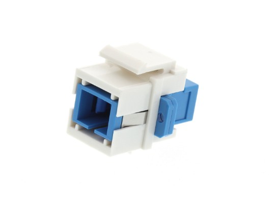 Picture of Fiber Optic Keystone Coupler - SC to SC Singlemode Simplex - White