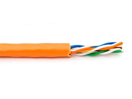Picture of Cat5e Stranded Riser UTP 350Mhz Network Cable - Orange - 1000 FT