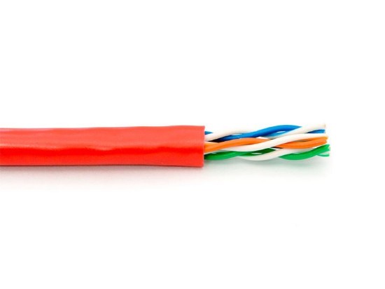 Picture of Cat5e Stranded Riser UTP 350Mhz Network Cable - Red - 1000 FT
