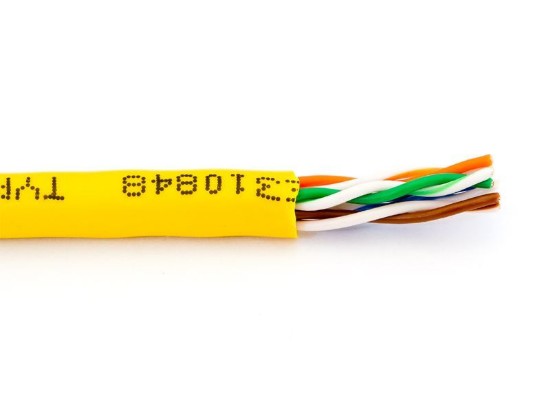 Picture of Cat5e Stranded Riser UTP 350Mhz Network Cable - Yellow - 1000 FT