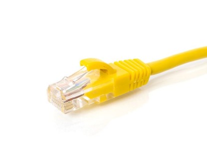 Picture of CAT5e Patch Cable - 1 FT, Yellow, Booted