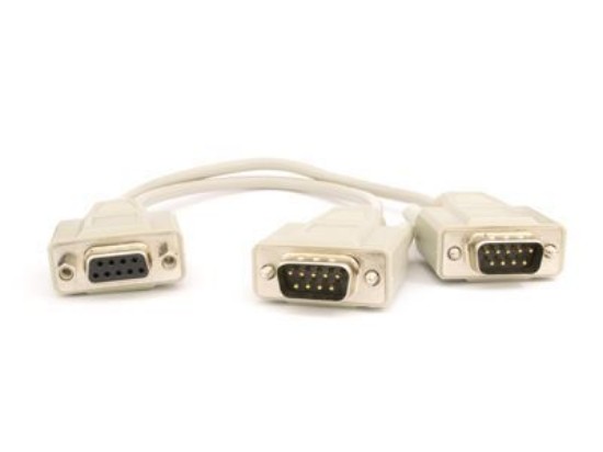 Picture of 1 FT Serial "Y" Splitter Cable - DB9 F/2 M