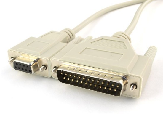 Picture of 25 FT Null Modem Cable - DB9 Female to DB25 Male