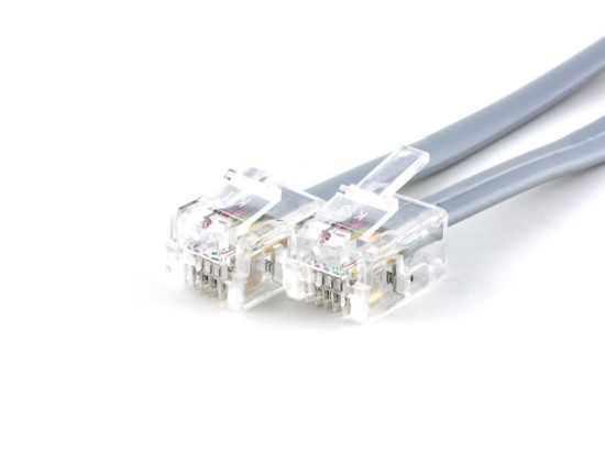 Picture of RJ11 4 Conductor Cross Wired Modular Telephone Cable - 25 FT