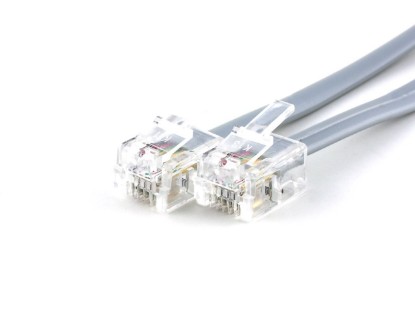 Picture of RJ11 4 Conductor Cross Wired Modular Telephone Cable - 50 FT