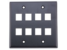Picture of 8 Port Keystone Faceplate - Dual Gang - Black