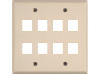 Picture of 8 Port Keystone Faceplate - Dual Gang - Ivory