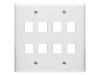 Picture of 8 Port Keystone Faceplate - Dual Gang - White