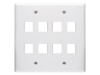 Picture of 8 Port Keystone Faceplate - Dual Gang - White