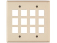 Picture of 12 Port Keystone Faceplate - Dual Gang - Ivory