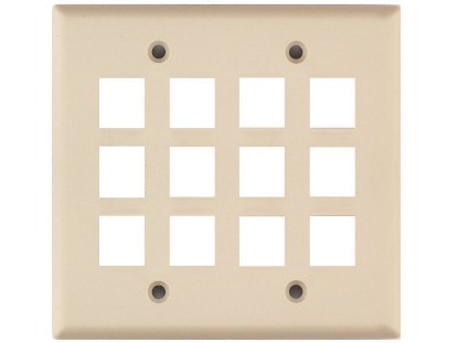 Picture of 12 Port Keystone Faceplate - Dual Gang - Ivory