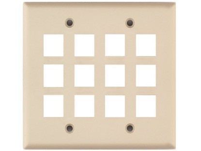 Picture of 12 Port Keystone Faceplate - Dual Gang - Ivory