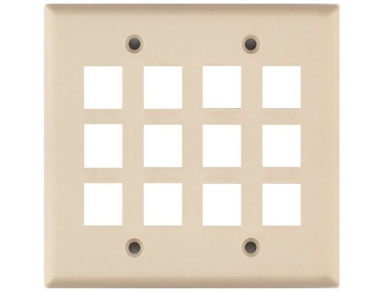 Picture of 12 Port Keystone Faceplate - Dual Gang - Ivory
