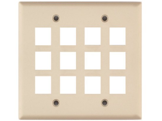 Picture of 12 Port Keystone Faceplate - Dual Gang - Ivory