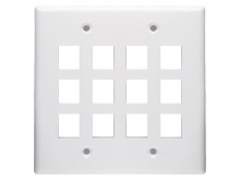 Picture of 12 Port Keystone Faceplate - Dual Gang - White