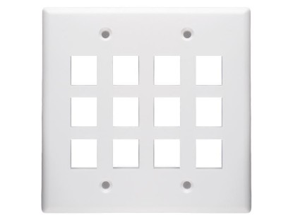 Picture of 12 Port Keystone Faceplate - Dual Gang - White