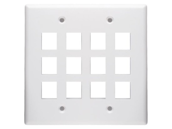 Picture of 12 Port Keystone Faceplate - Dual Gang - White