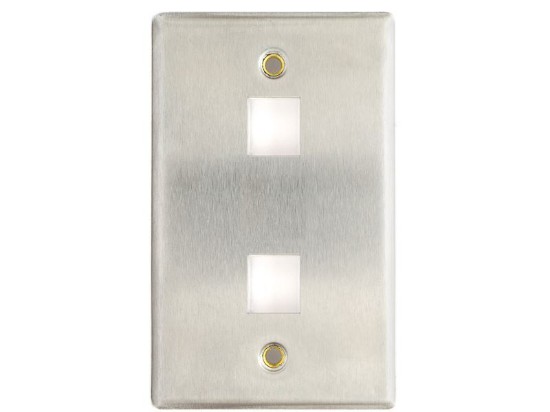 Picture of 2 Port Stainless Steel Keystone Faceplate