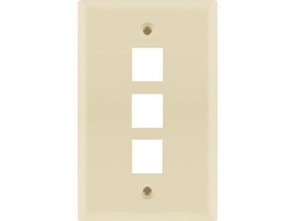 Picture of 3 Port Keystone Faceplate - Single Gang - Almond