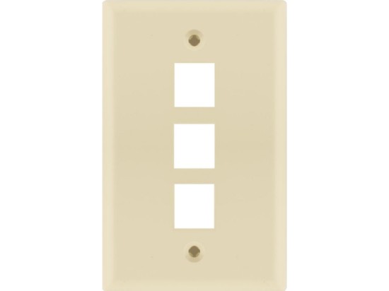 Picture of 3 Port Keystone Faceplate - Single Gang - Almond