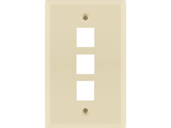 Picture of 3 Port Keystone Faceplate - Single Gang - Almond